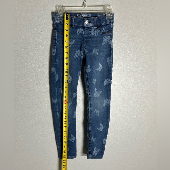Wonder Nation Girls Blue Denim Jegging Jeans Butterfly Print size M(7-8) - Picture 5 of 7